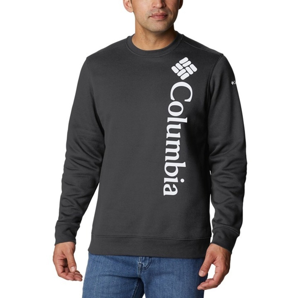 Columbia Mens Vertical Logo Crewneck Sweatshirt, Black, Size S,‎ NWT